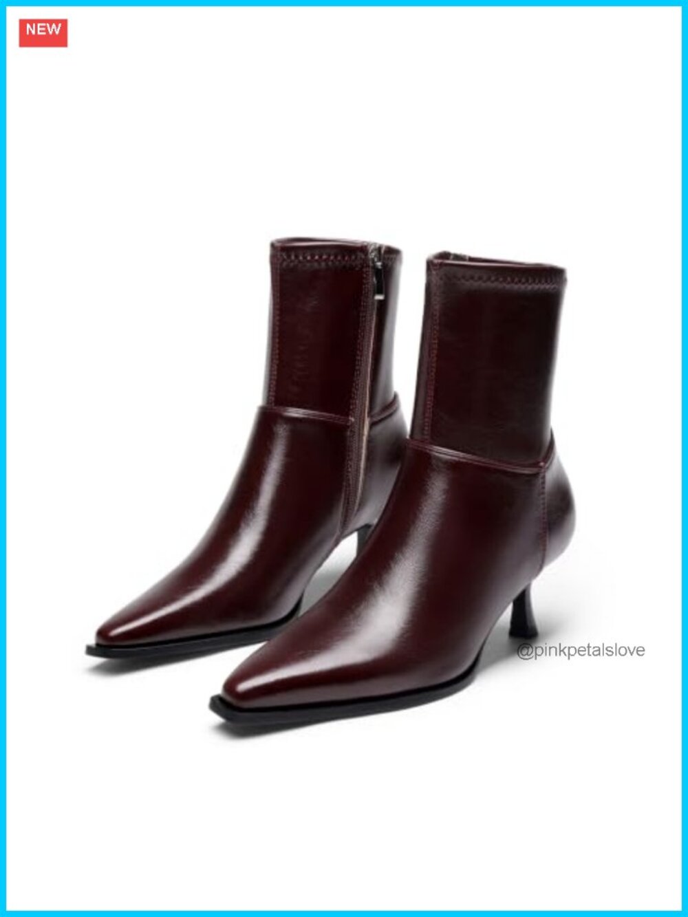 Women's Pointed Toe Kitten Heel Ankle Boots Pull-On Comfortable